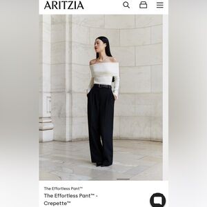 Aritzia - The Effortless Pant (Crepette) in black - Size 2